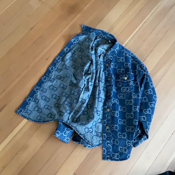 GD Logo Denim Shacket - Picture 7 of 8